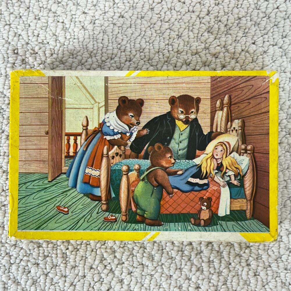 Vintage Goldilocks & the 3 Bears Picture Cubes Puzzle Battat 15 Cubes 6 Scenes